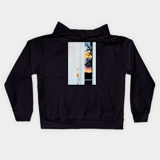 Sunset reflection in window panel... Kids Hoodie